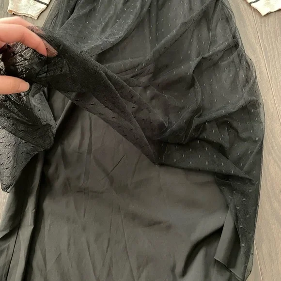 Red Valentino Wool Sweater Black Lace Maxi Dress - Picture 4 of 12